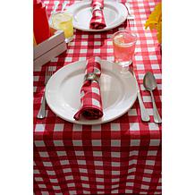Design Imports 60" x 84" Red Check Outdoor Tablecloth with Zipper