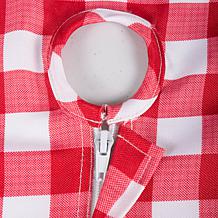 Design Imports 60" x 84" Red Check Outdoor Tablecloth with Zipper