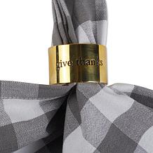 Design Imports Assorted Always Grateful Napkin Ring Set of 4