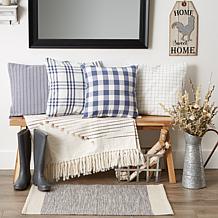 Design Imports Assorted Farmhouse Pillow Covers 18x18 Set of 4