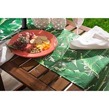 Design Imports Banana Leaf Outdoor Table Runner w/Zipper - 14" x 108"