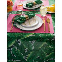 Design Imports Banana Leaf Outdoor Tablecloth with Zipper 60" x 84"