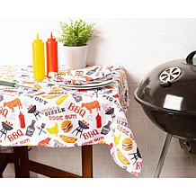 Design Imports BBQ Fun Print Outdoor Tablecloth - 60" x 120"