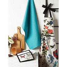 Design Imports Botanical Apron Kitchen Set of 3
