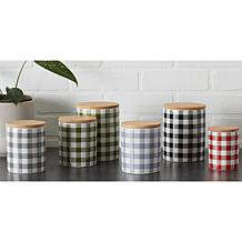 Design Imports Buffalo Check Ceramic Canister 3-pack