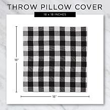 Design Imports Checkered Pillow Covers 18x18 Set of 4