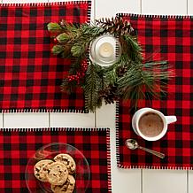 Design Imports Christmas Buffalo Check Placemat 6-pack