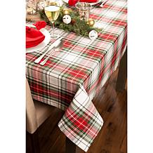 Design Imports Christmas Plaid Tablecloth 52-inch by 52-inch