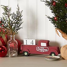 Design Imports Christmas Tree Truck Tabletop Block Calendar