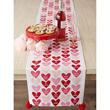 Design Imports Conversation Hearts Table Runner 14"x72"