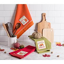 Design Imports Country Pumpkin Kitchen Towels Set of 3