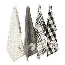 Design Imports Farm to Table Embellished Kitchen Towel Set of 4