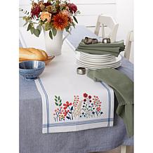 Design Imports Flower Garden Embellished Table Runner - 14" x 108"