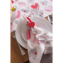 Design Imports Hearts Collage Print Table Runner - 14" x 108"