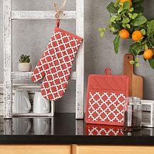 Design Imports Lattice Oven Mitt & Potholder Set