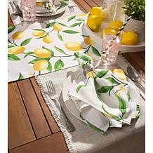 Design Imports Lemon Bliss Print Outdoor Napkin Set of 6