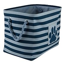 Design Imports Polyester Rectangle Stripe Paw Patch Pet Bin Large