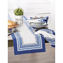 Design Imports Porto Stripe Print Table Runner 14" x 72"