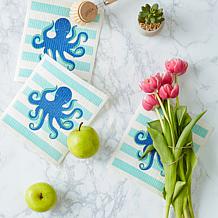 Design Imports Set of 3 Octopus Swedish Dishcloths