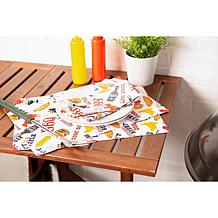 Design Imports Set of 6 BBQ Fun Print Outdoor Napkins