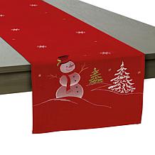 Design Imports Snowman Embroidered Table Runner 14-inch x 70-inch