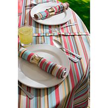Design Imports Summer Stripe Outdoor Round Tablecloth - 60"