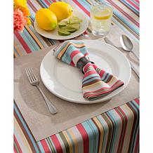 Design Imports Summer Stripe Outdoor Tablecloth w/Zipper - 60" x 84"