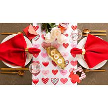Design Imports Sweet Hearts Print Table Runner - 14" x 72"