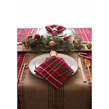 Design Imports Tartan Holiday Plaid Tablecloth - 70" Round