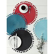 Design Imports Tassel Fringe PP Woven Round Placemat - Set of 6