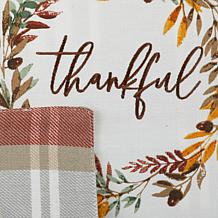 Design Imports Thankful Autumn Wreath 14" x 72" Table Runner