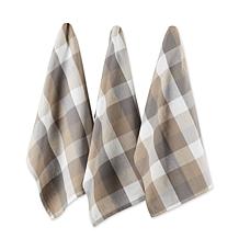Design Imports Tri-Color Check Kitchen Towels 3-Pack
