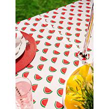 Design Imports Watermelon Outdoor Tablecloth w/Zipper - 60" x 120"