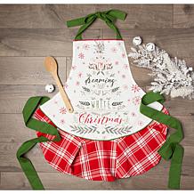 Design Imports White Christmas Tree Ruffle Apron