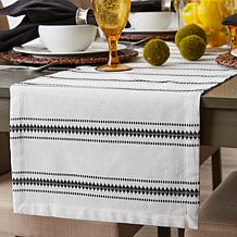 Design Imports Zig Dobby Stripe Table Runner - 14" x 72"