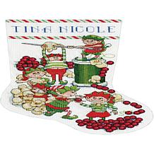 Design Works Counted Cross Stitch Stocking Kit 17 Long-Popcorn Elves