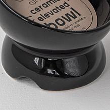 DexyPaws Elevated Ceramic Cat Bowl - Black, 7oz