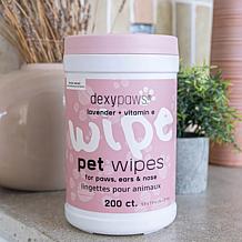 DexyPaws Lavender & Vitamin E Cleansing Wipes 200ct Canister