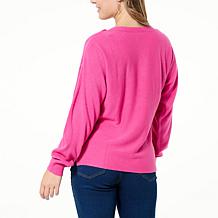 DG2 by Diane Gilman Boat-Neck Snap Detail Sweater