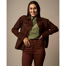 DG2 by Diane Gilman Boucle and Twill Combo Jacket