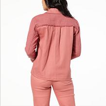 DG2 by Diane Gilman Boucle and Twill Combo Jacket