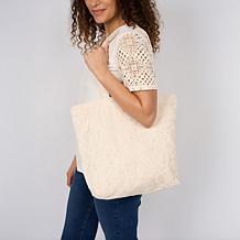 DG2 by Diane Gilman Cord and Sequin Embroidered Twill Tote Bag