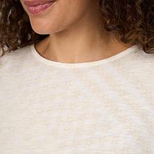 DG2 by Diane Gilman Cotton Modal Slub-Printed Dolman Tee