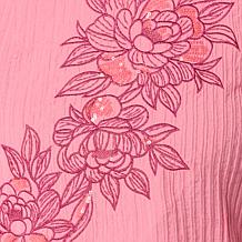 DG2 by Diane Gilman Crinkle Dobby Embroidered Tank