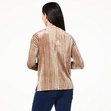 DG2 by Diane Gilman Crushed Velvet Mock-Neck Easy Top