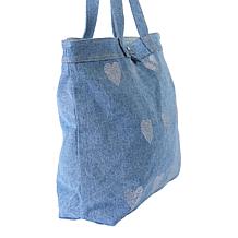 DG2 by Diane Gilman Crystal Heart Denim Tote Bag
