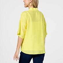 DG2 by Diane Gilman Easy Flow Tie-Front Blouse with Camisole