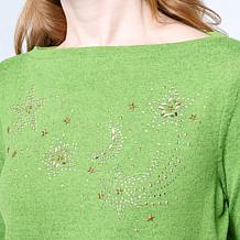 DG2 by Diane Gilman Embellished Boat-Neck Long-Sleeve Top