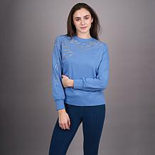 DG2 by Diane Gilman Embellished Crewneck Sweatshirt