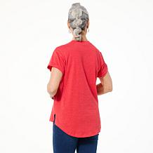 DG2 by Diane Gilman Embellished Hi-Low Hem Knit Tee